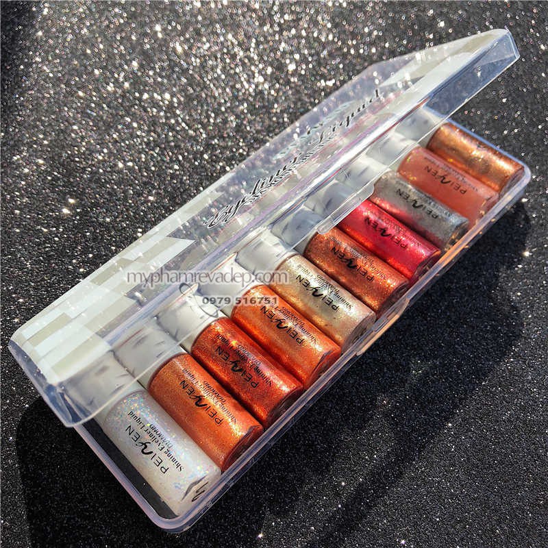 Combo nguyên set 10 cây kẻ nhũ kim tuyến Flare siêu xinh