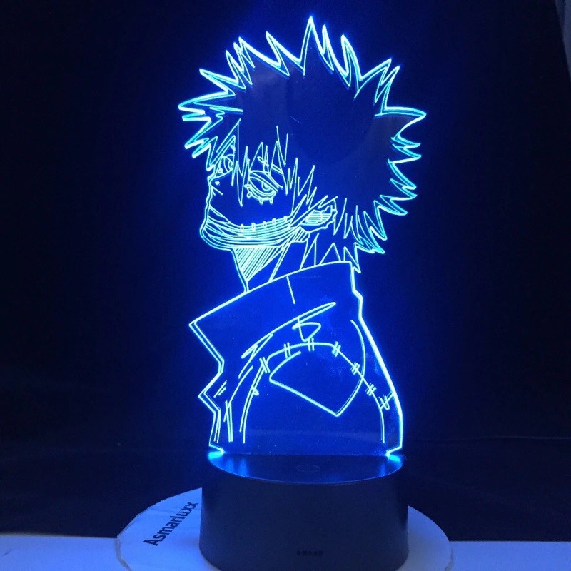 Đèn Led 3d Hình Nhân Vật Anime My Hero Academia Quà tặng remote điều khiển