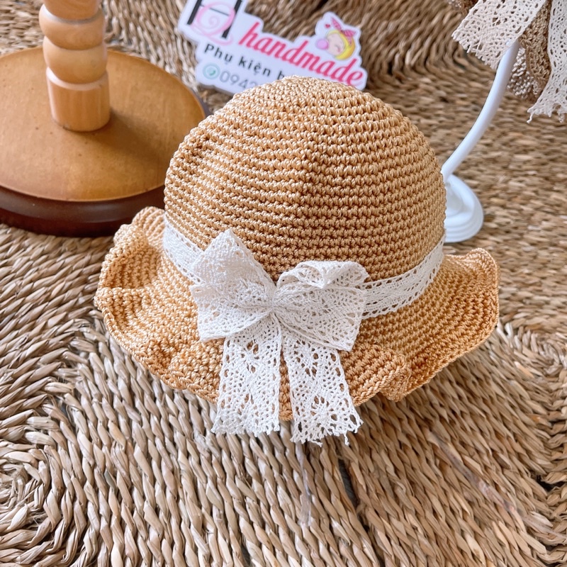 Nón sợi vành to cho bé - cho mẹ