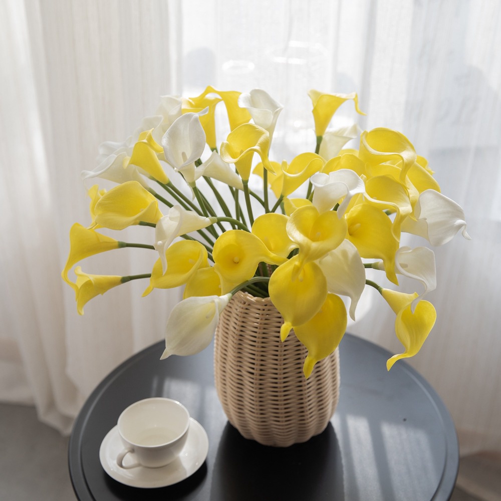 Ins 1 cành hoa calla lily, thủy vu, hoa rum phụ kiện chụp ảnh decor trang trí