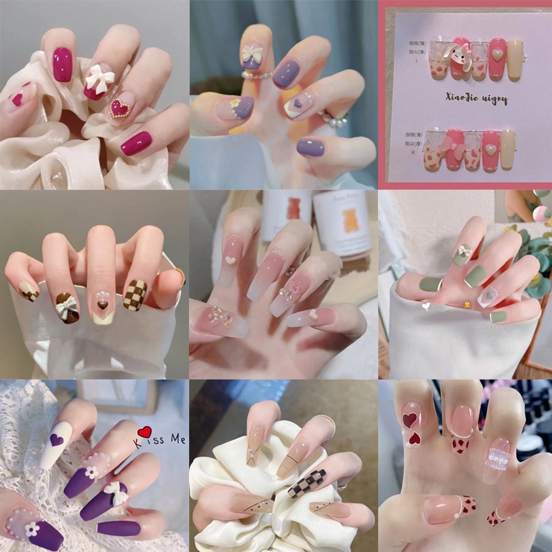 Bộ 24 móng tay giả trang trí nghệ thuật xinh xắn