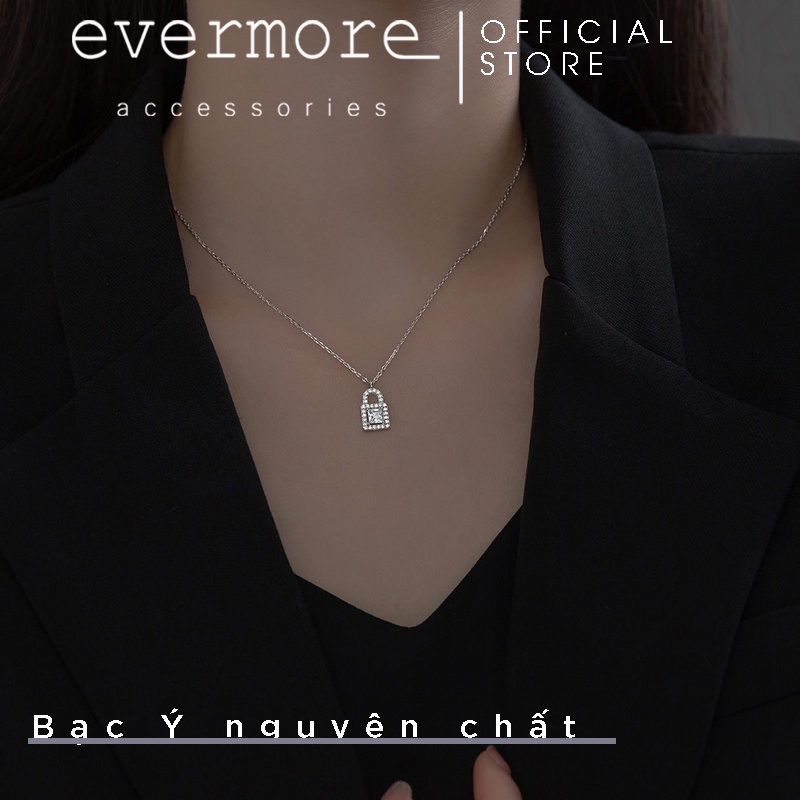 Dây chuyền bạc EVERMORE, vòng cổ bạc ổ khóa love locker phong cách thanh lịch, minimalism - D048