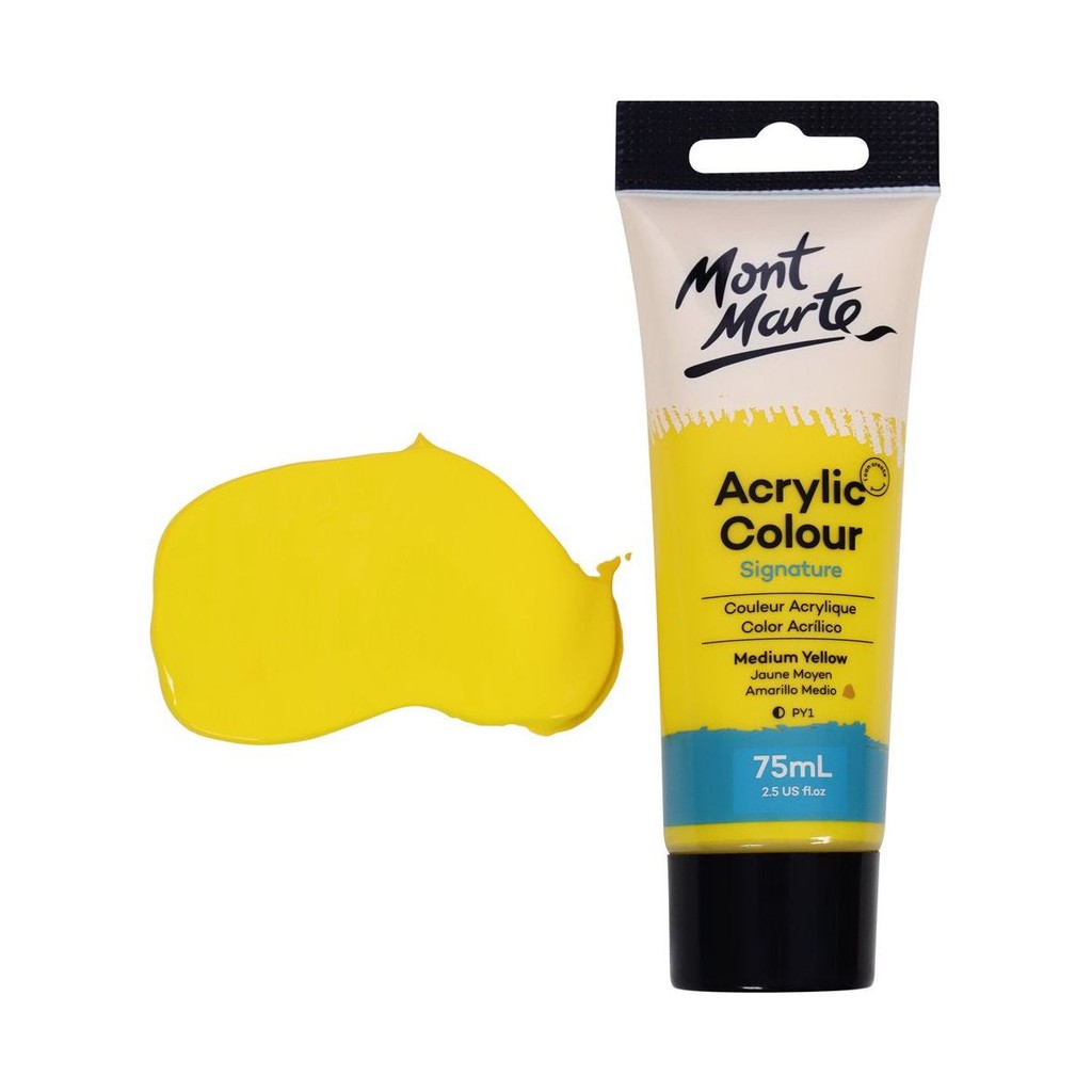 Màu Acrylic Mont Marte 75ml - Medium Yellow - Acrylic Colour Paint Signature 75ml (2.54oz) - MSCH7504