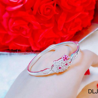 Lắc tay bạc ta - lắc cứng kitty cho con yêu