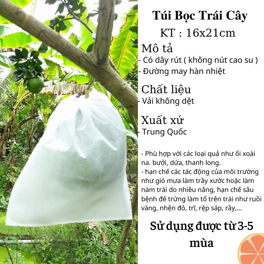 100 Túi 16x21cm Túi Bọc Hoa Quả Ổi, Bơ, Xoài Na... Có Dây Buộc - NGUOI LAM VUON