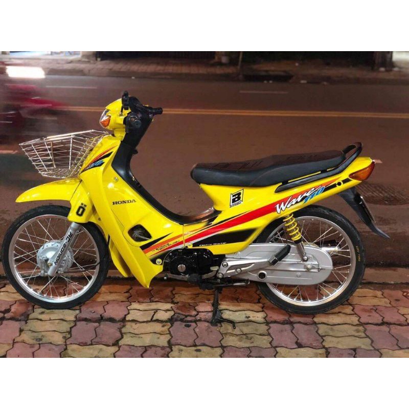 Dàn áo Wave 110 lô loại 1 màu vàng chanh tặng kèm pha đèn xi nhanh đèn lái tem và ốc áo