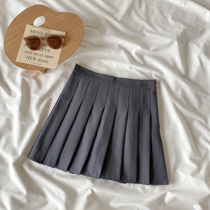 Chân Váy Chữ a Lưng Cao Xếp Ly Thời Trang Thu Đông Phong Cách Hàn Quốc