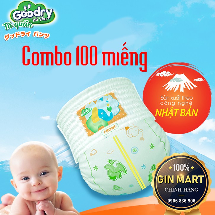 Combo 100 miếng Tã quần Goodry/ Bino M100/L100/XL100/XXL100