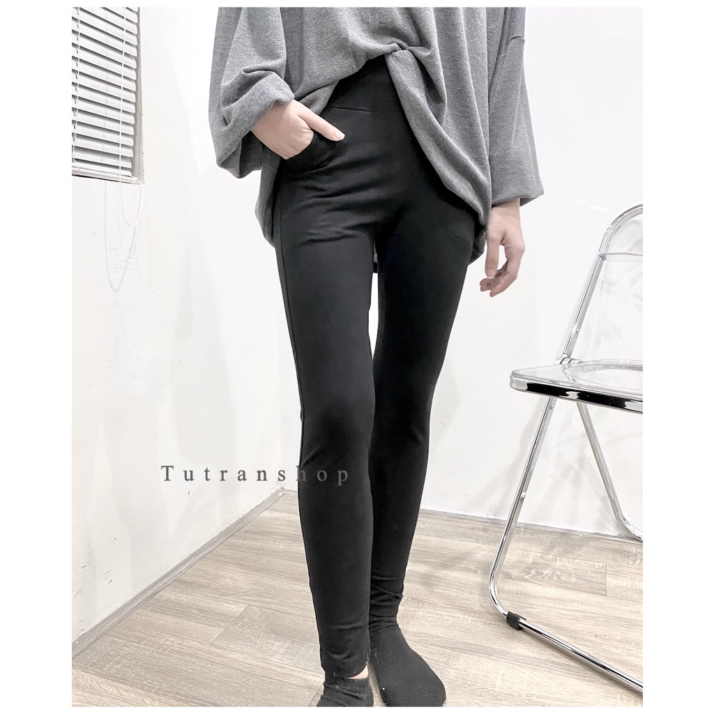 [Mã SKAMFSW175 giảm 10K đơn 50K] Quần legging cạp cao 2 túi sườn TUTRANSHOP freeship