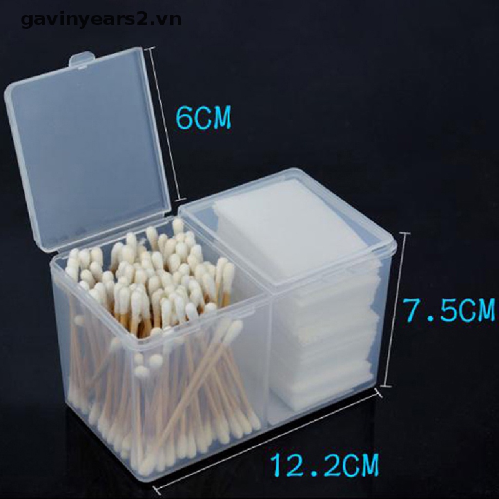 [Hàng mới về] Hộp đựng bông tẩy trang tăm bông chia 2 ngăn tiện lợi