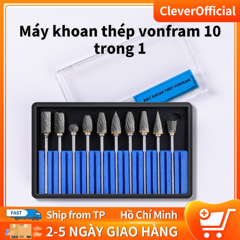 10 Cái Đầu Mài Thép Vonfram Bộ Mũi Khoan Cacbua, Dụng Cụ Khắc Gỗ Dụng Cụ Quay Bộ Mũi Khoan Mini