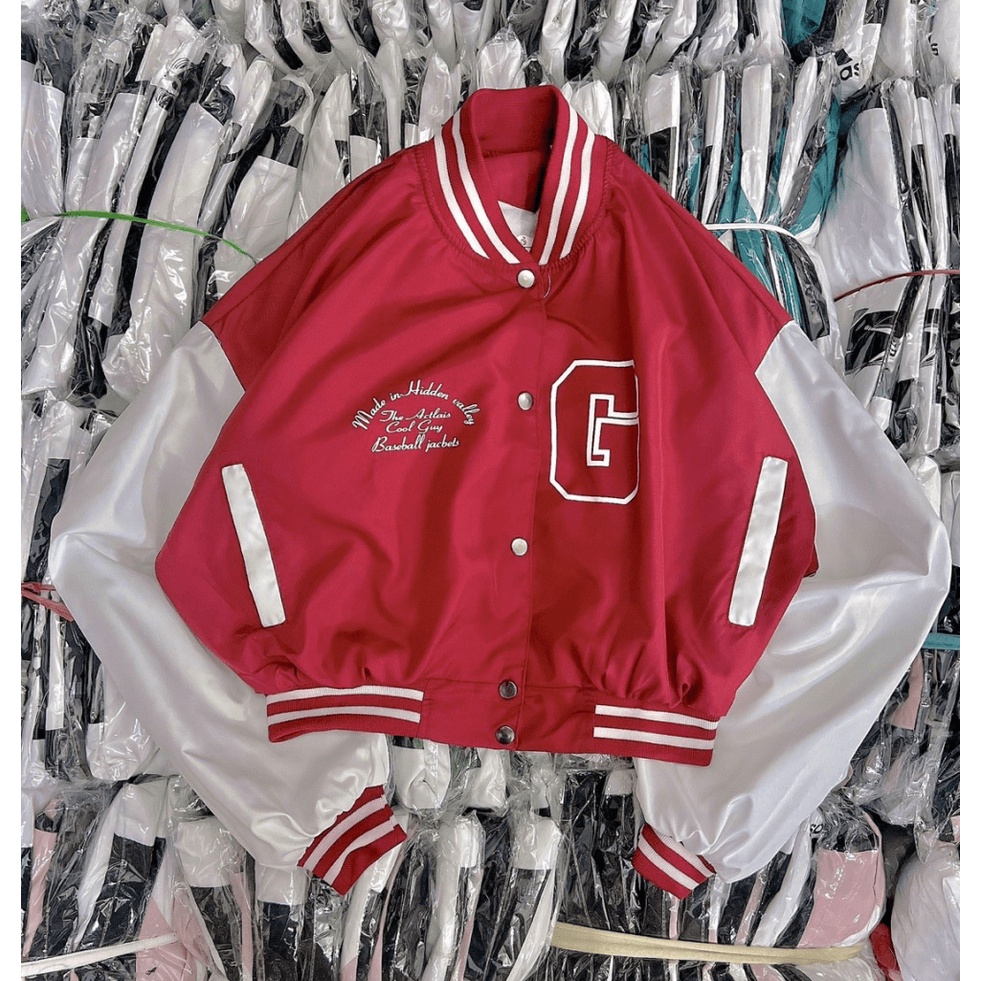 Áo Khoác Bomber Nữ Form Lửng Phối Màu In Chữ G Cực Xinh Mẫu Mới Cực HOT -  CLITUS FASHION