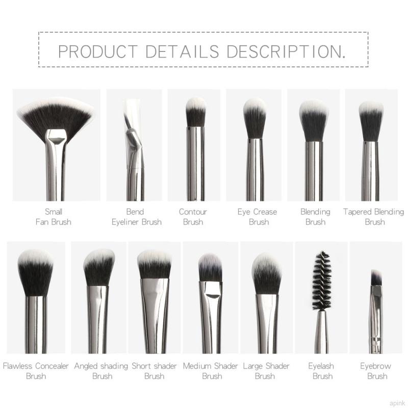 Set 12 cọ trang điểm mắt/lông mày/lông mi MAANGE