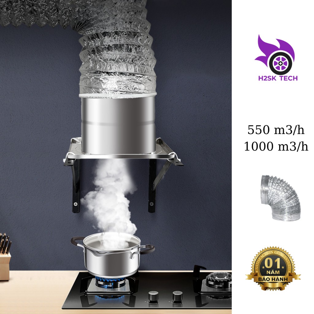 Máy hút khói bếp giá rẻ HS150 - HS200 h2sk, máy hút mùi bếp nhỏ gọn