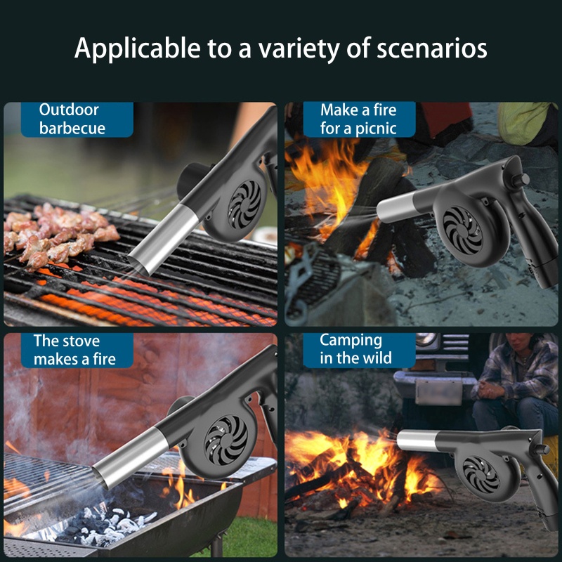 Quạt Thổi Khí Nướng BBQ Bằng Điện Không Dây Có Thể Sạc Lại