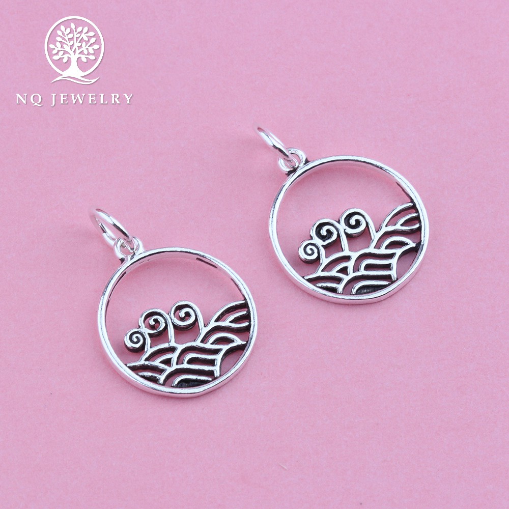 Charm bạc phụ kiện treo hình đám mây, sóng biển - NQ Jewelry