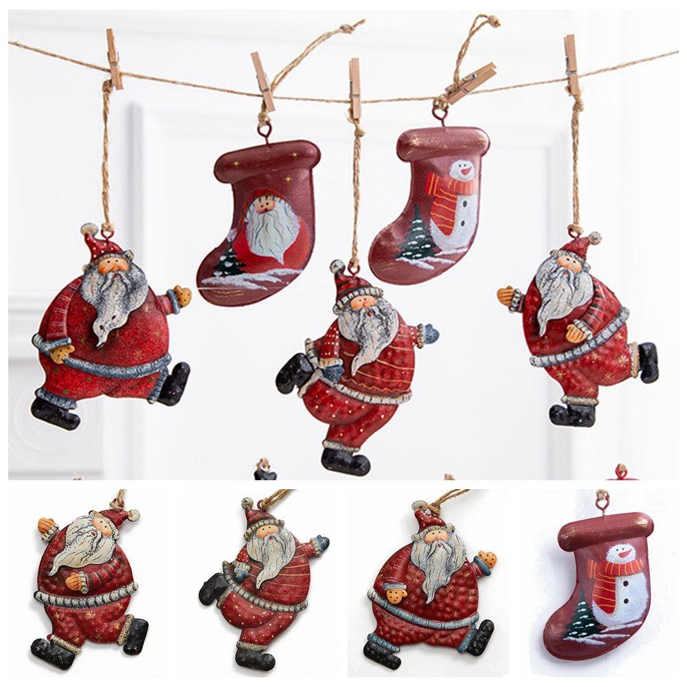 CONOPERY Phụ Kiện Trang Trí Giáng Sinh Hình Ông Già Noel Hoạt Hình Bằng Kim Loại