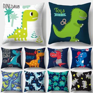 Vỏ Gối Một Mặt In Họa Tiết Khủng Long Hoạt Hình Trang Trí Nhà Cửa (Cần Thiết Đặt Riêng Biệt)