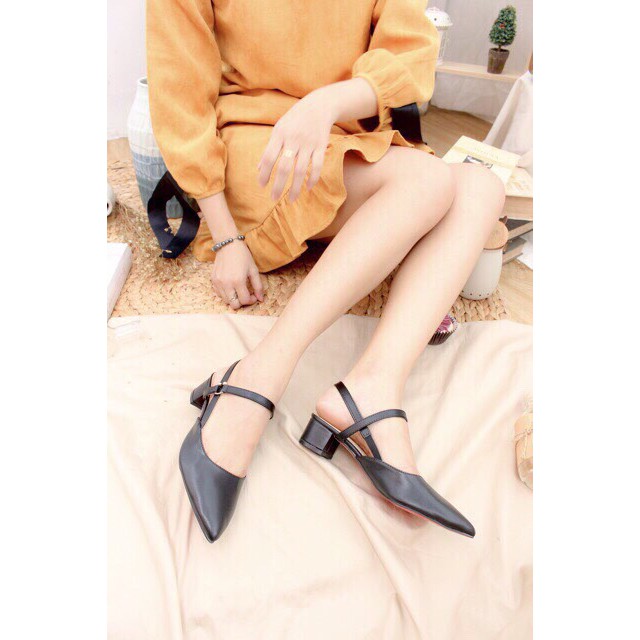 Giày sục nữ đính hạt hồ ly mũi nhọn. Ảnh thật | BigBuy360 - bigbuy360.vn