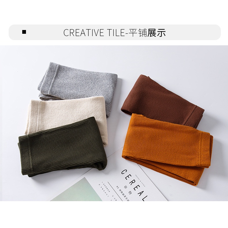 Quần legging dài 100-160CM bằng cotton màu trơn thiết kế co giãn thời trang xuân thu cho bé gái