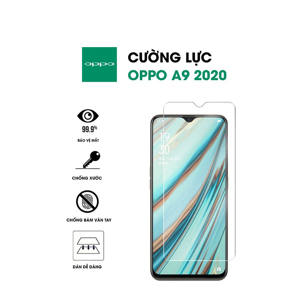 Kính cường lực Oppo A9 2020 full màn hình trong suốt độ cứng 9H - Dán màn hình Oppo A9 2020