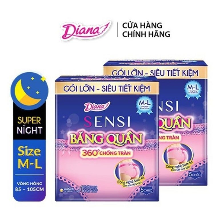 Băng quần Diana/ BVS Diana đêm dạng quần 5 miếng size ML