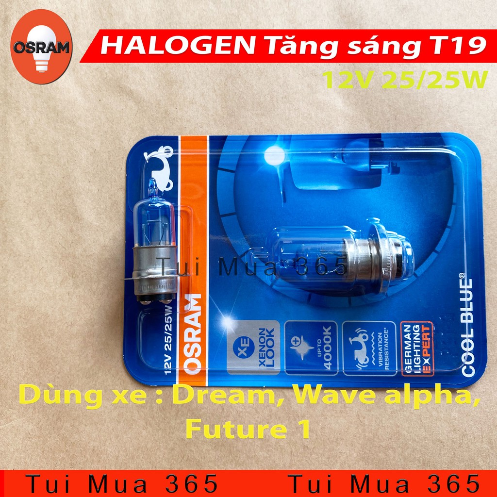 BÓNG ĐÈN HALOGEN OSRAM T19 TĂNG SÁNG M5 DREAM, WAVE ALPHA, FUTURE 1 – 100% HÀNG CHÍNH HÃNG