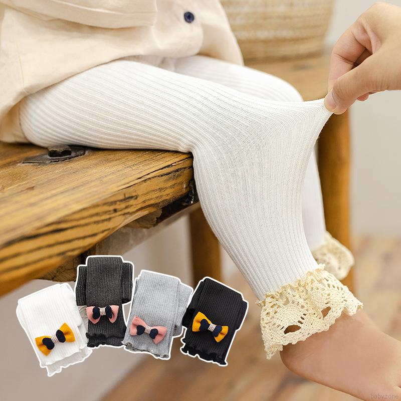 Quần Legging Dệt Kim Phối Nơ Thời Trang Thu Đông Cho Bé Gái