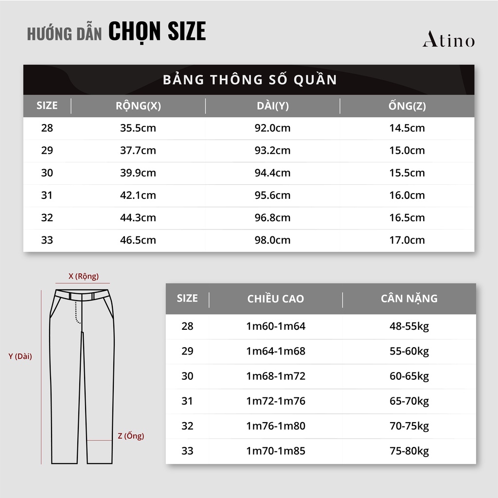 Quần Jean Nam Đen Cào ATINO Chất Liệu Jean Pha Spandex Form Slim-Fit QJ7923 | BigBuy360 - bigbuy360.vn