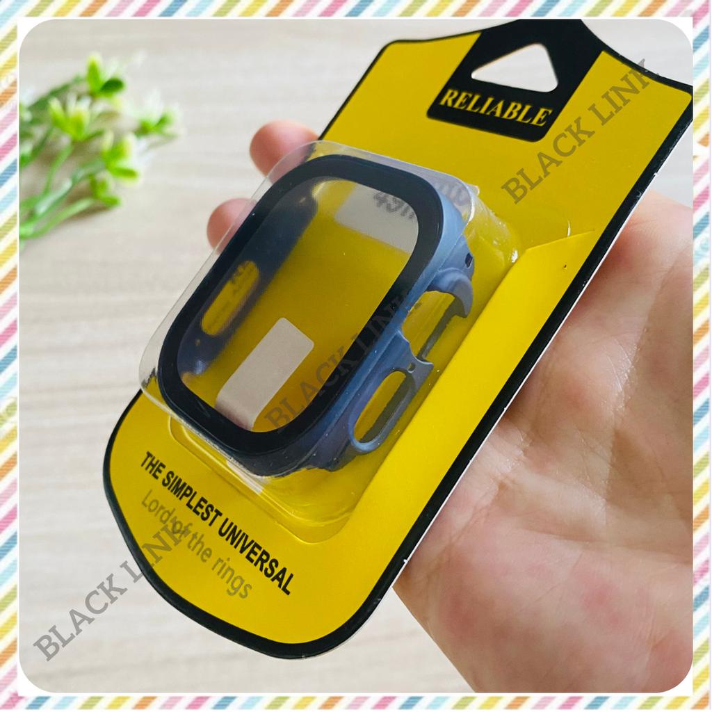 Ốp cứng kèm kính cường lực cao cấp bảo vệ cho Apple Watch series pro/8/7/6/5/SE/4/3/2/1 Size 38-40-41-42-44-45-49mm