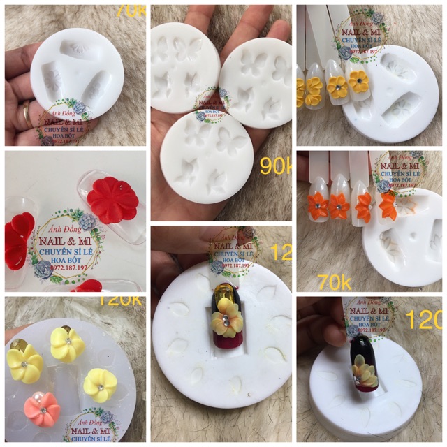 Trọn bộ khuôn hoa bột nail