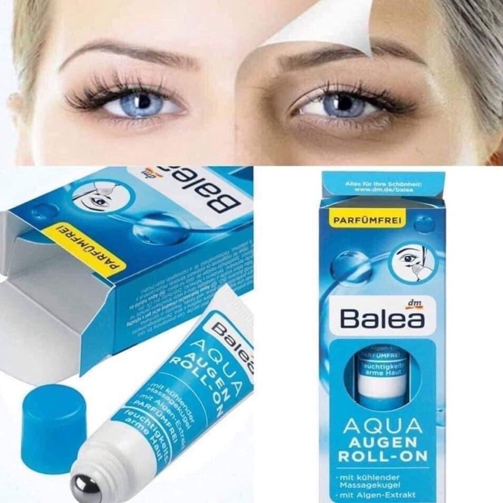 Lăn mắt Balea Aqua Augen Roll On giảm thâm mắt, sǎn chắc & ngừa lão hóa - Hàng nội địa Đức