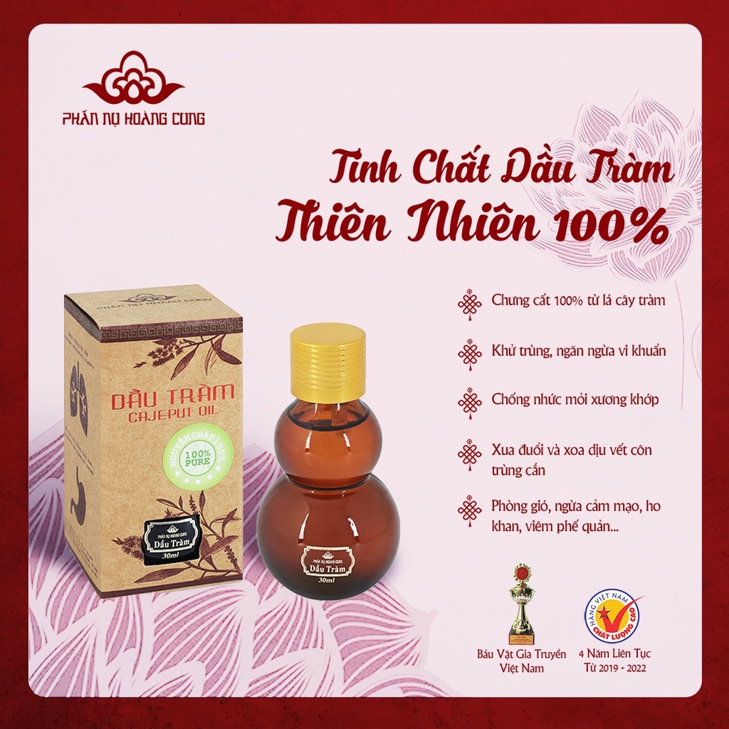 Tinh Chất Tràm Trà 100% Thiên Nhiên Nguyên Chất Phấn Nụ Hoàng Cung Dung Tích 30ml
