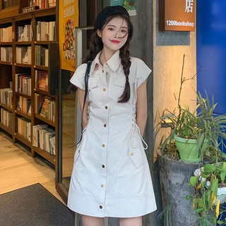 Đầm Chữ A Tay Ngắn Cổ Polo Phong Cách Pháp Thời Trang Mùa Hè Hàng Mới Dành Cho Bạn Nữ