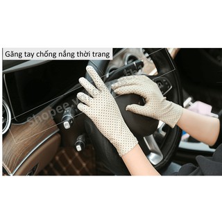 [FREESHIP EXTRA] GĂNG TAY CHỐNG NẮNG HỌA TIẾT CHẤM BI CHẤT LIỆU CO GIÃN THOẢI MÁI CHO NỮ.