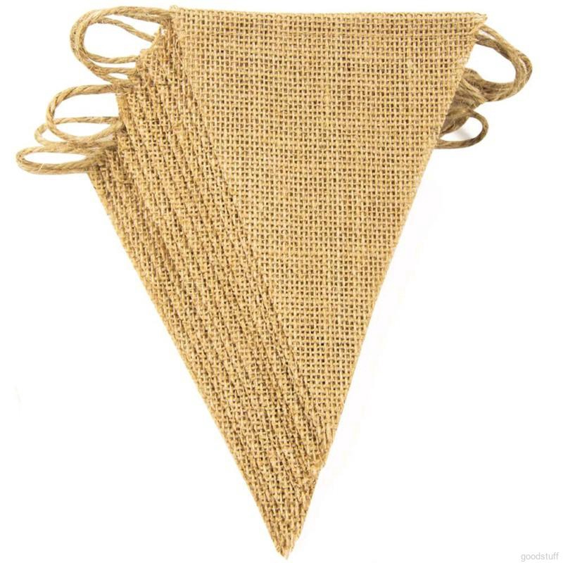 Christmas wedding party decoration 13 pieces of linen triangle flag