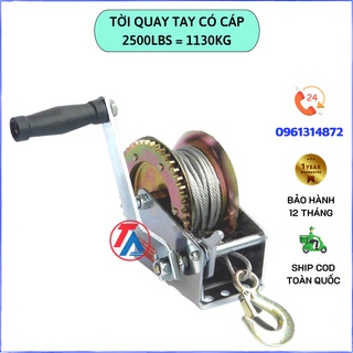 Tời quay tay 1,1 Tấn - 1100Kg - 2500Lbs siêu bền