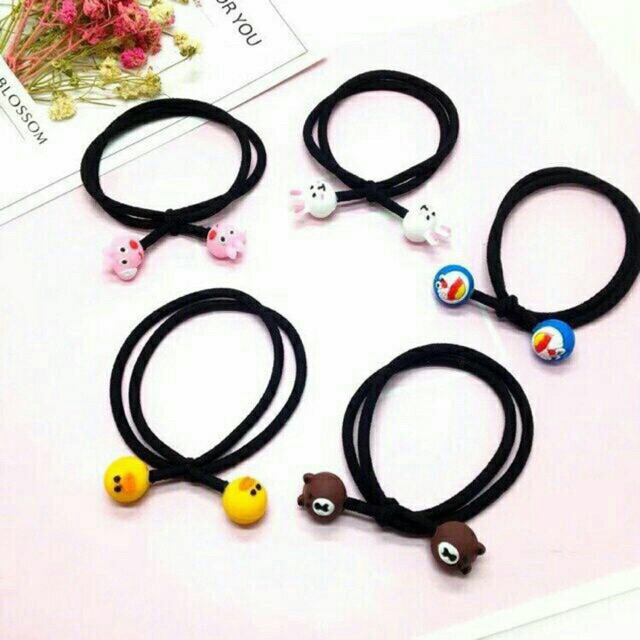 Set 10 dây cột tóc hình thú xinh xắn