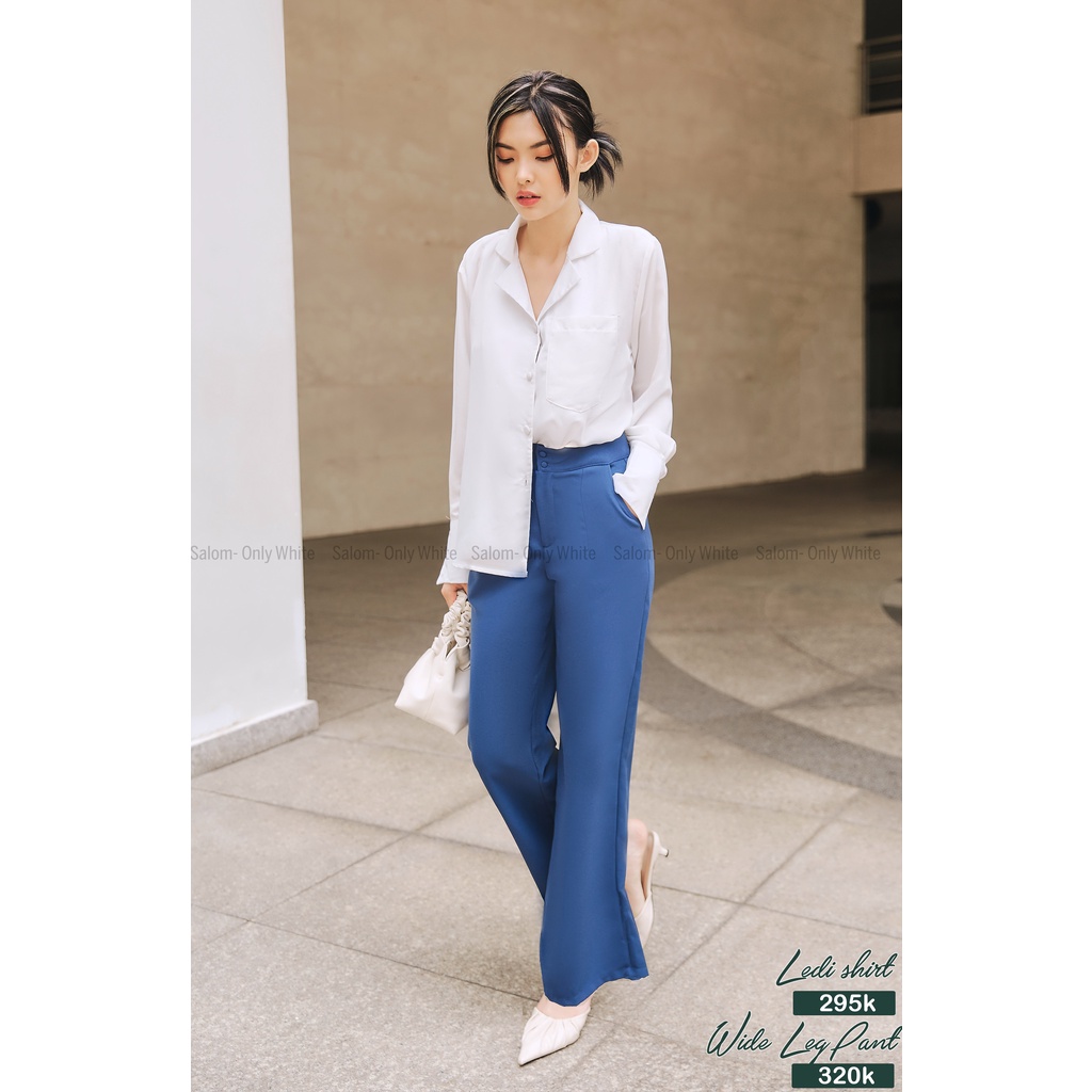 Quần Ống Suông Cạp Cao_ Wide- Leg Pants