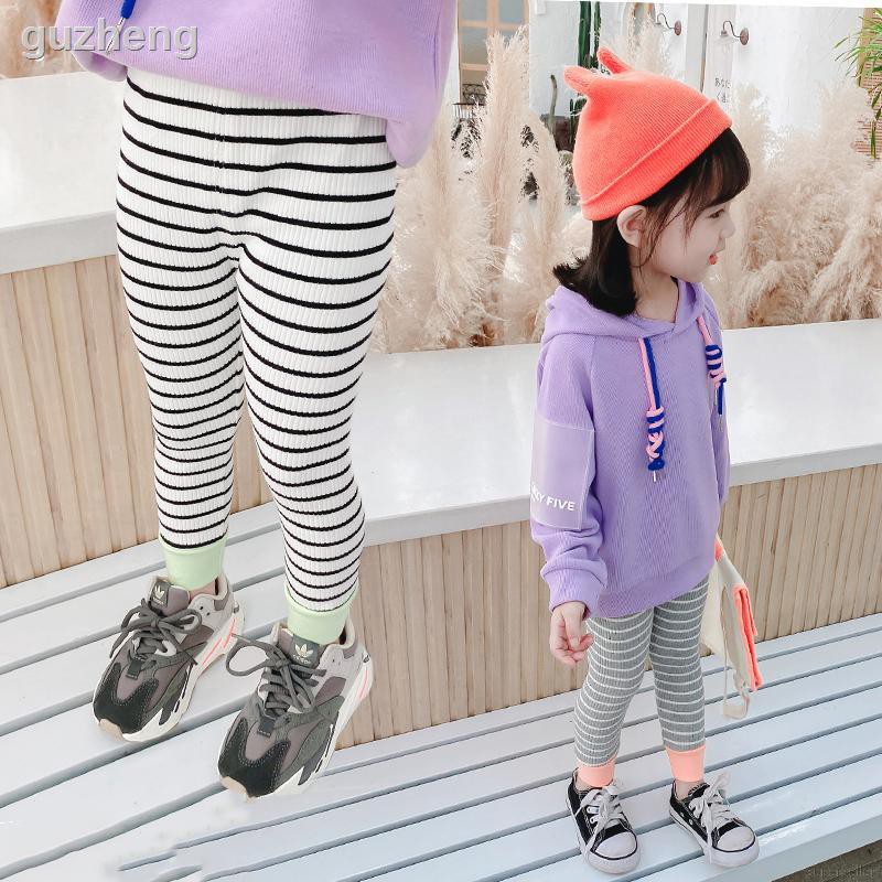 ✹♂Quần Legging Ôm Sát Họa Tiết Sọc Đáng Yêu Cho Bé Gái 1-7 Tuổi