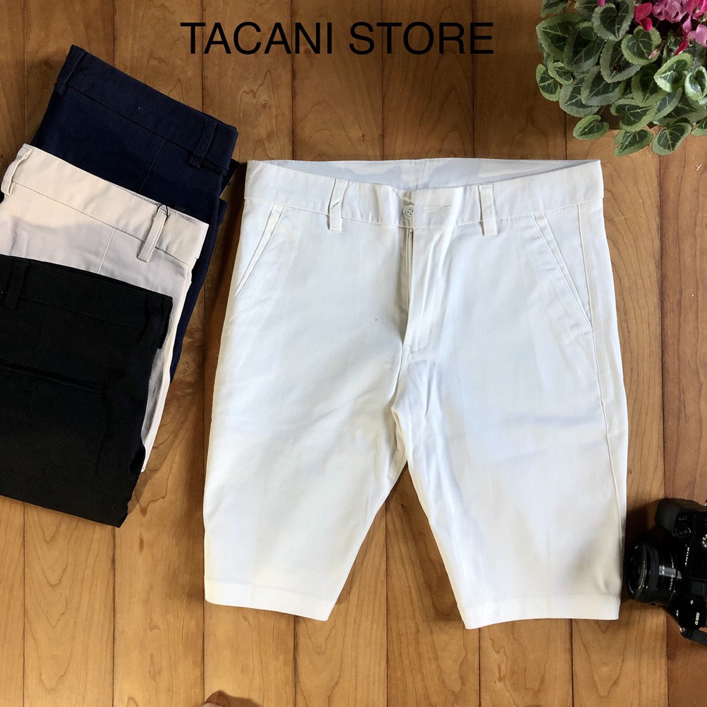 Quần short kaki nam co giãn TACANI chất vải Cotton mền mịn, quần sọt nam cao cấp phong cách Hàn Quốc dễ phối đồ - QK01