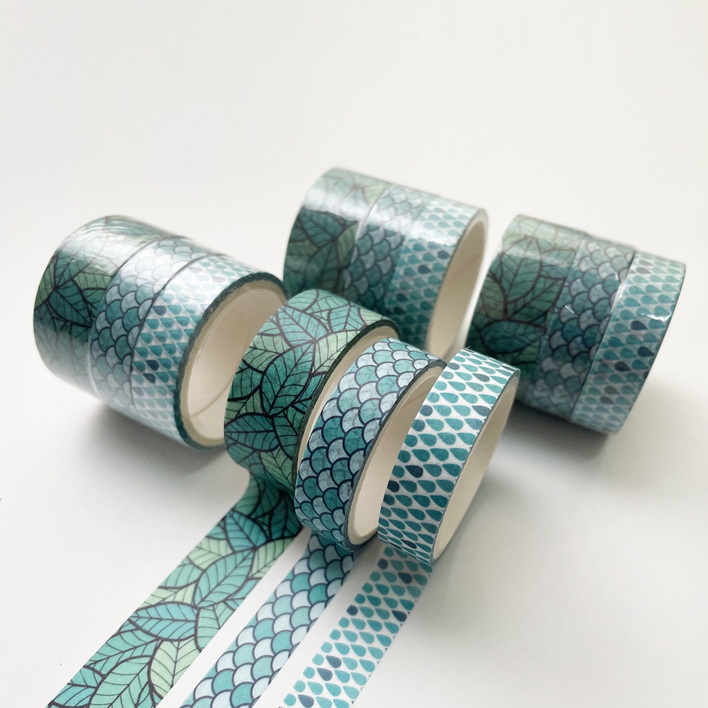 Set 3 Cuộn Băng Keo Washi Họa Tiết Cổ Điển Dùng Để Trang Trí Sổ Tay Diy