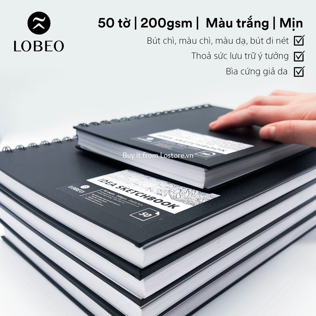 (LOBEO) Sổ vẽ phác thảo Lobeo Idea Sketchbook 50 tờ 200gsm