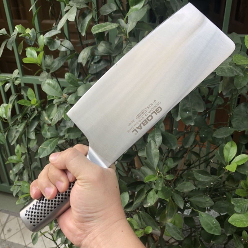 Dao chặt xương gà vịt global chính hãng, dài 30cm, dày 3.5li, liền khối, sắc bén