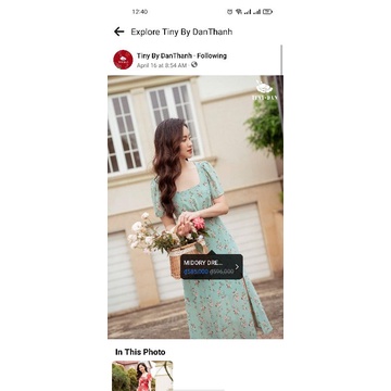 Váy Tiny by Danthanh xanh hoa nhí size S