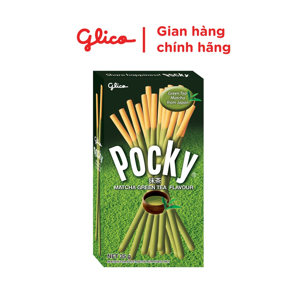 Bánh snack que phủ kem Glico Pocky Happy Set G combo 10 hộp (5 dâu 5 matcha)