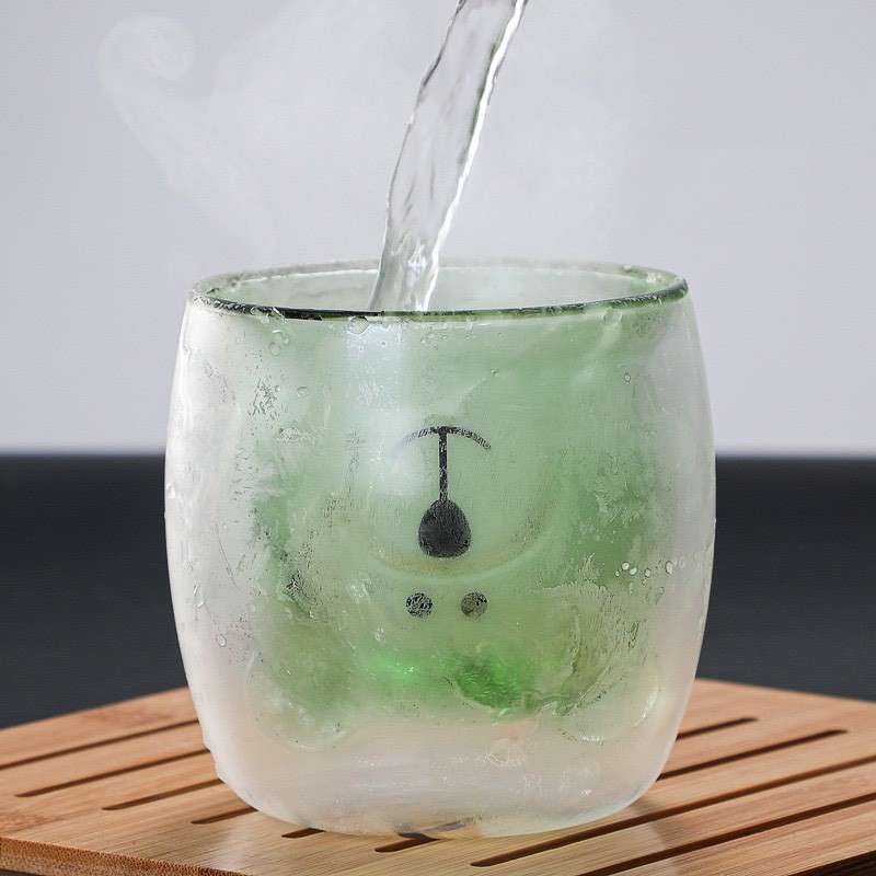 Cốc Ly Thủy Tinh 2 Lớp Cách Nhiệt Giữ Nhiệt Hình Gấu Độc Đáo Cute 200ml