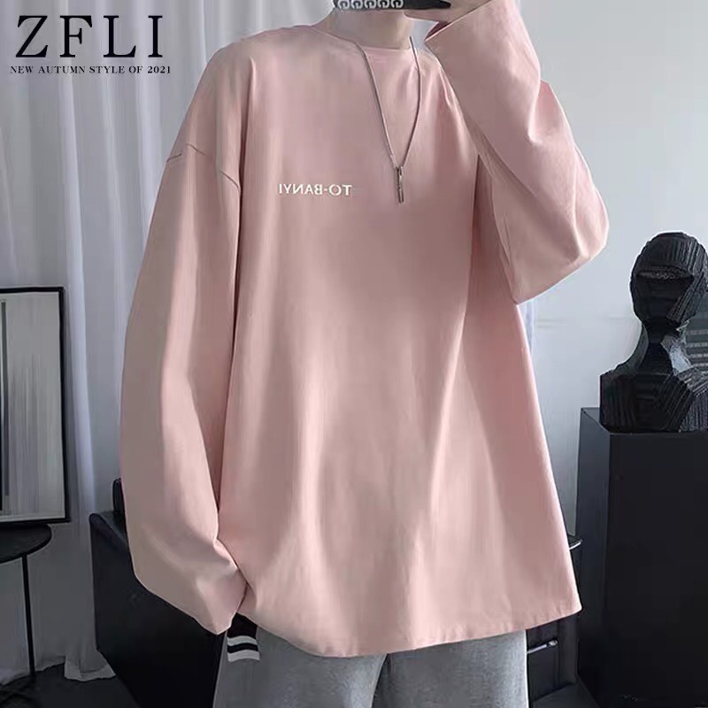 Áo thun dài tay fomr rộng thêu chữu to-banyi .Áo thun uniex,phong cách hàn quốc trẻ trung.