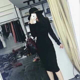 💐🎀🎀đầm boddy tay dài cổ lọ 🌺🌺