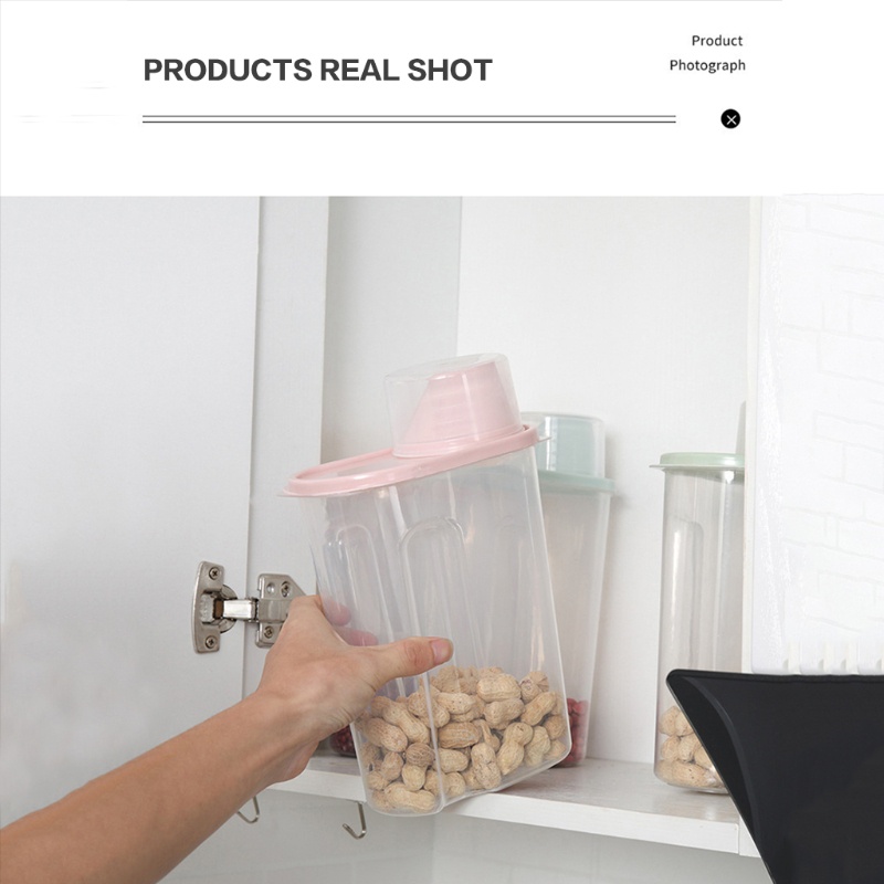 Set 2 Hộp Nhựa PP Trong Suốt Có Nắp Đậy Đựng Thực Phẩm Khô Cho Nhà Bếp